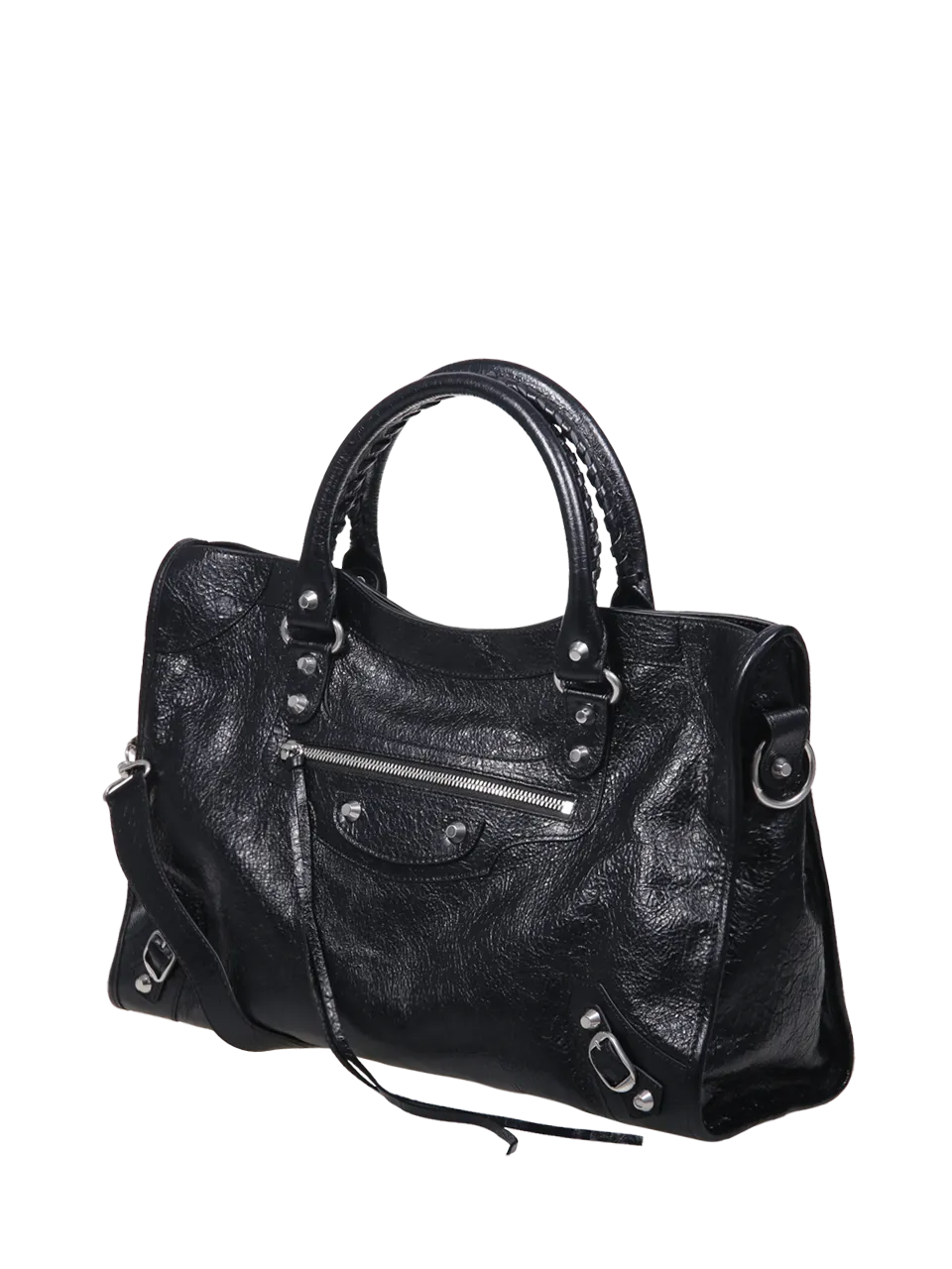 WOMAN BALENCIAGA BLACK LAMB LEATHER MEDIUM CITY BAG