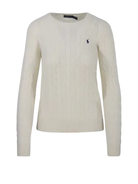 WOMAN RALPH LAUREN WHITE WOOL JULIANNA LONG SLEEVE PULLOVER