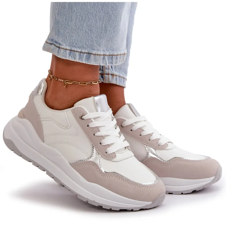 Women's Sneakers On Platform Made Of Eco Leather White Issatta