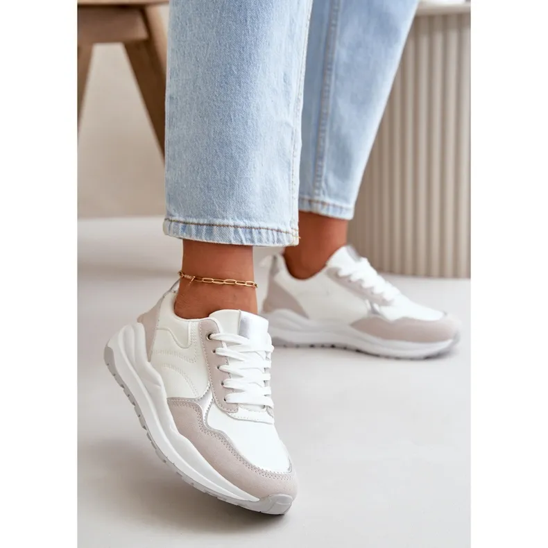 Women's Sneakers On Platform Made Of Eco Leather White Issatta