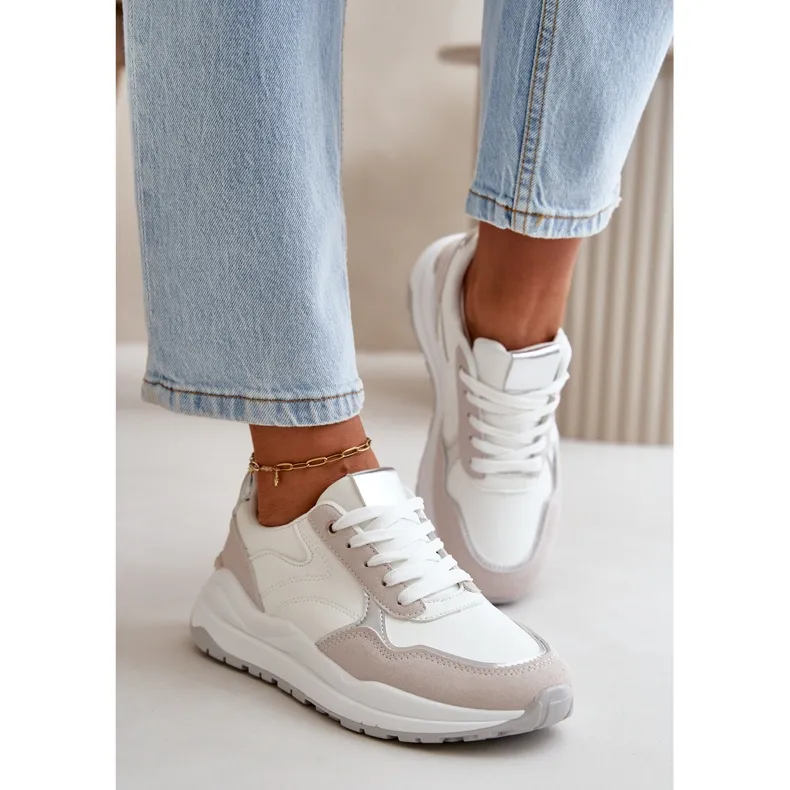 Women's Sneakers On Platform Made Of Eco Leather White Issatta