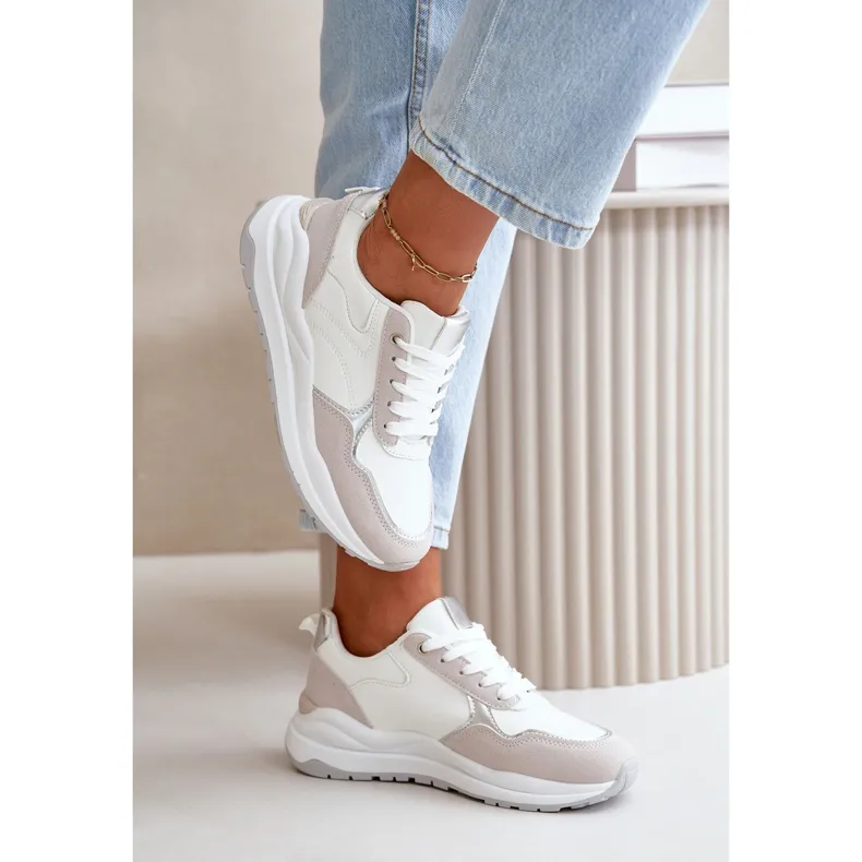 Women's Sneakers On Platform Made Of Eco Leather White Issatta