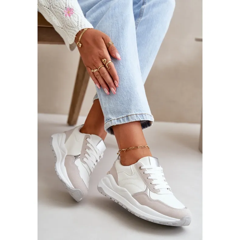 Women's Sneakers On Platform Made Of Eco Leather White Issatta