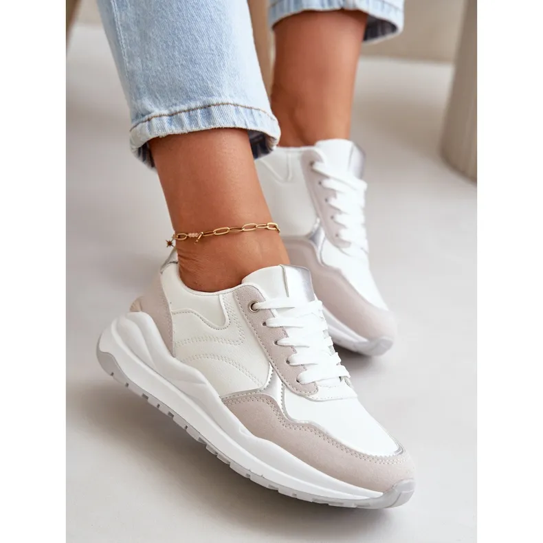 Women's Sneakers On Platform Made Of Eco Leather White Issatta