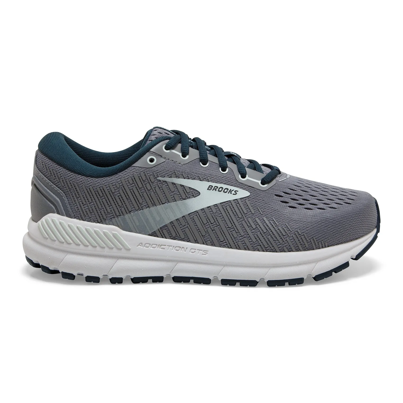 Women's Addiction GTS 15 Running Shoe - Grey/Navy/Aqua - Wide (D)