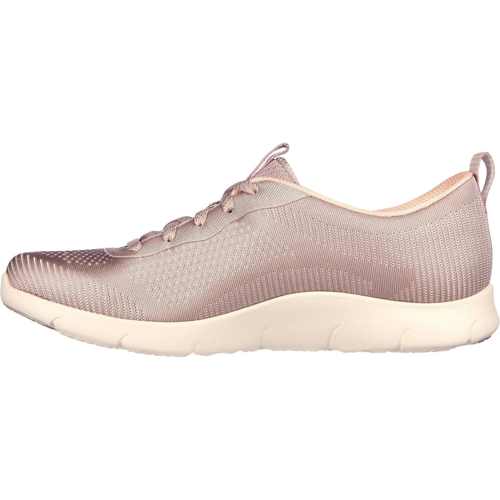 Women's Wide Fit Skechers 104390 Arch Fit Refine Classy Doll Sneakers - Dark Taupe