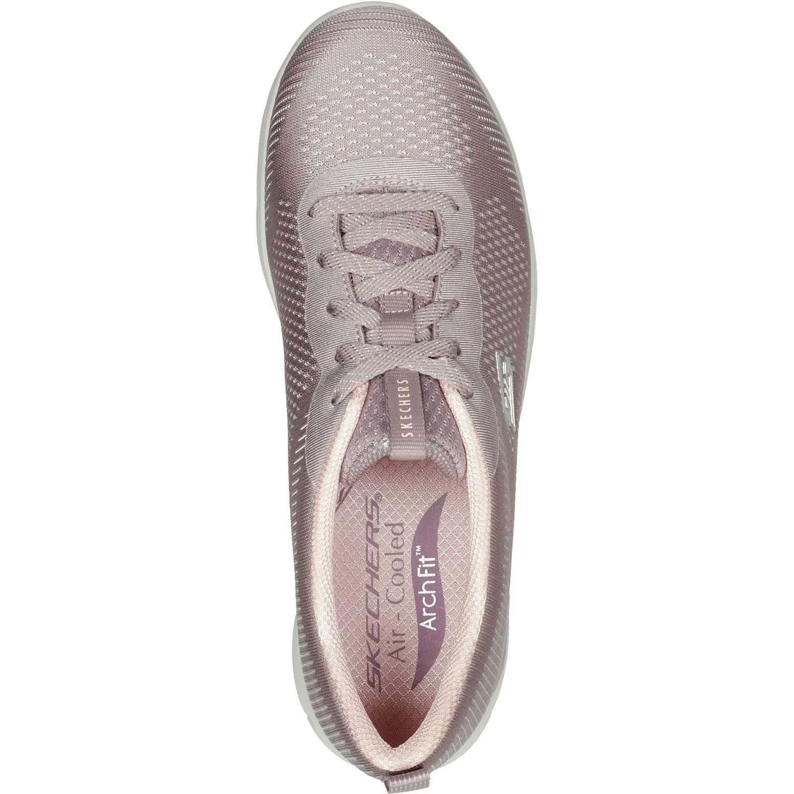 Women's Wide Fit Skechers 104390 Arch Fit Refine Classy Doll Sneakers - Dark Taupe