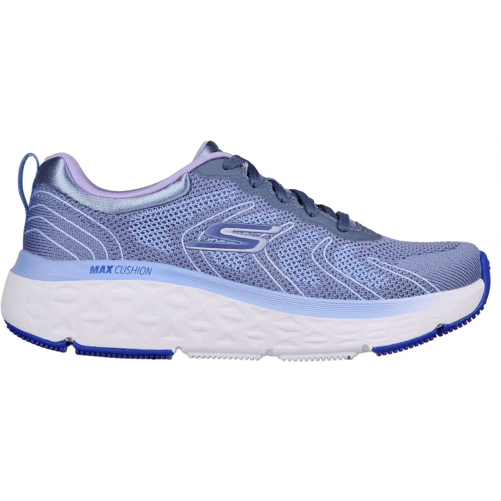 Women's Wide Fit Skechers 129120 Max Cushioning Delta Sneakers - Blue/Lavender