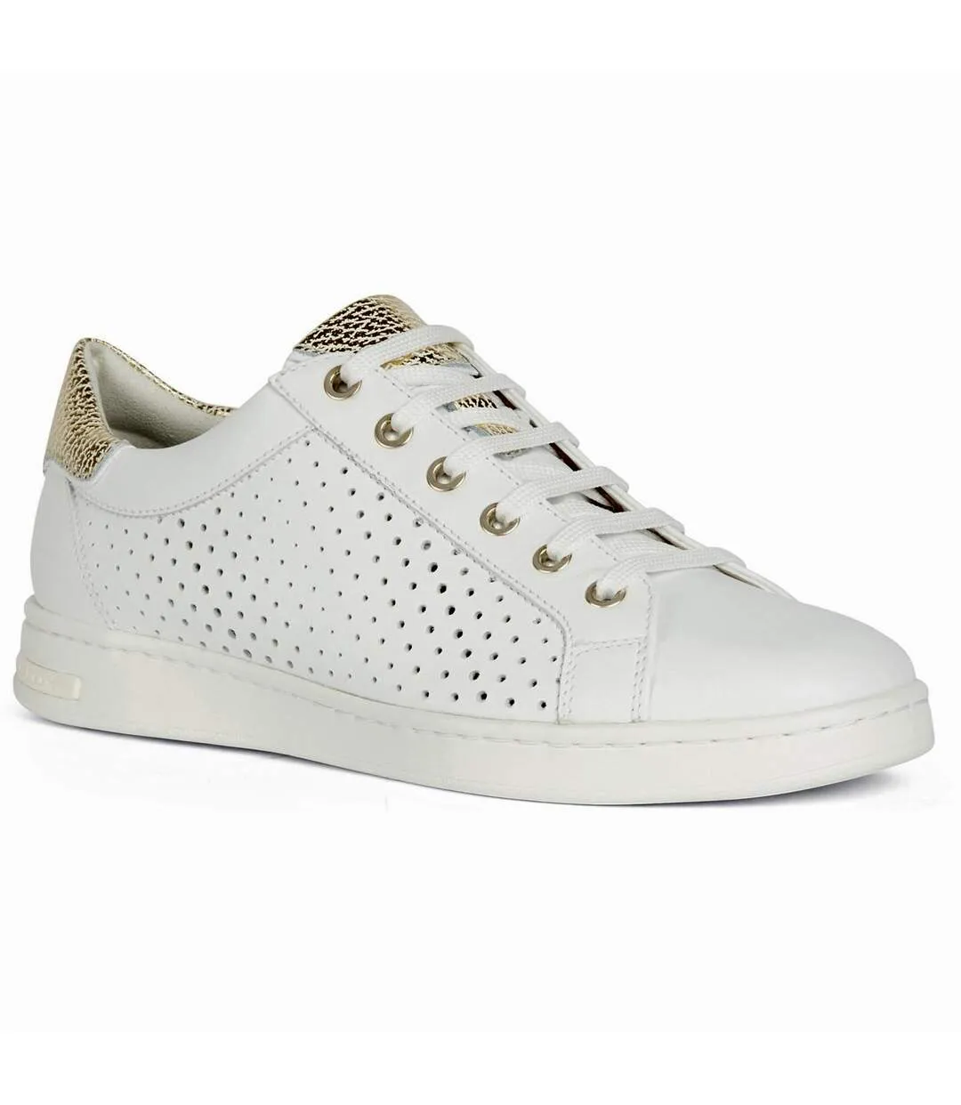 Womens/ladies jaysen trainers white/gold Geox