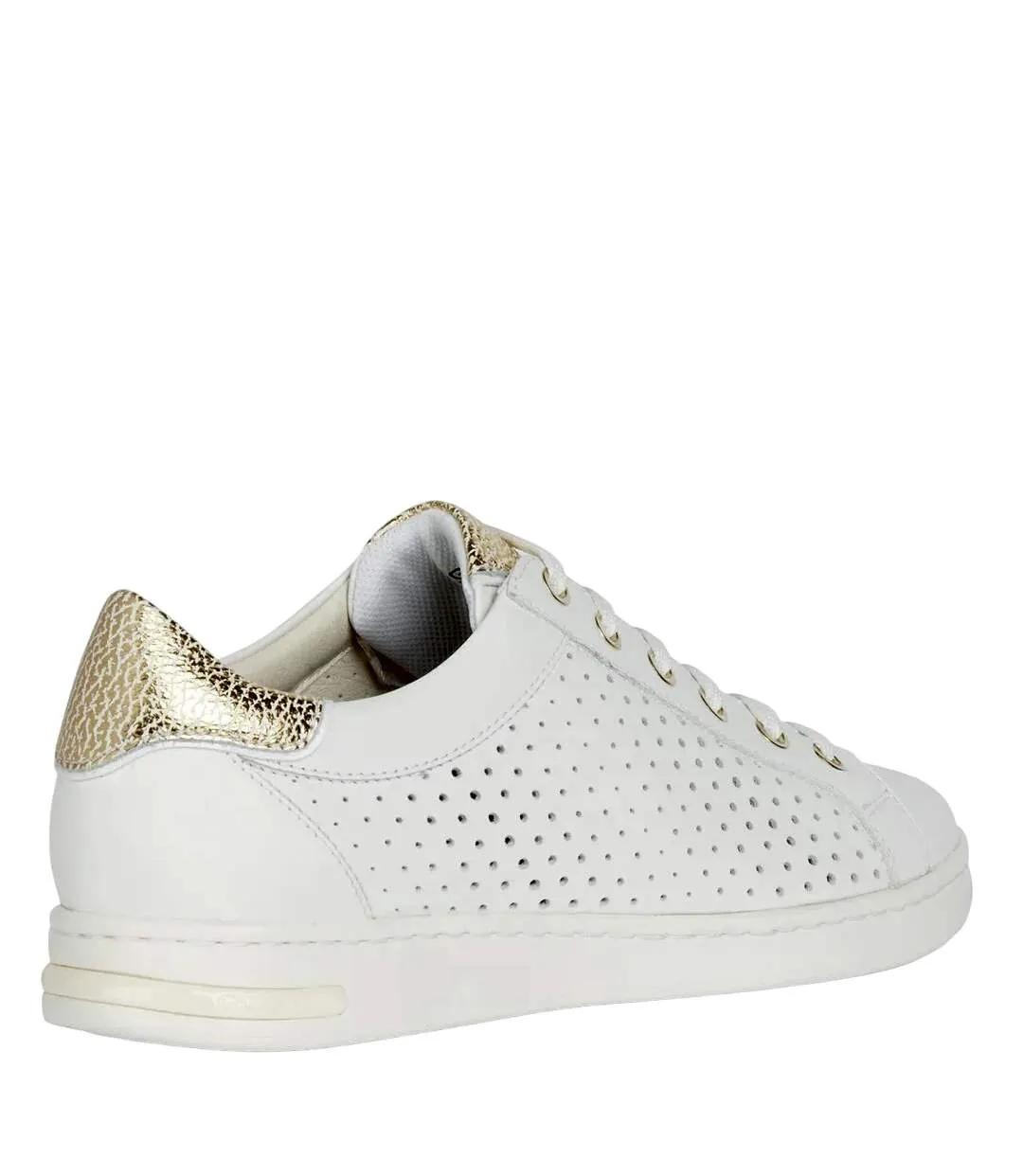 Womens/ladies jaysen trainers white/gold Geox