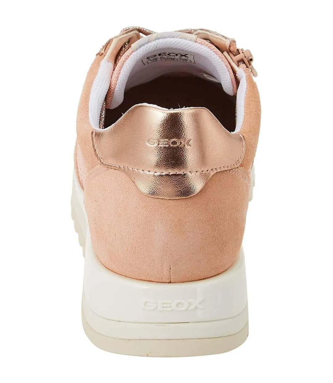 Womens/ladies tabelya leather trainers peach Geox