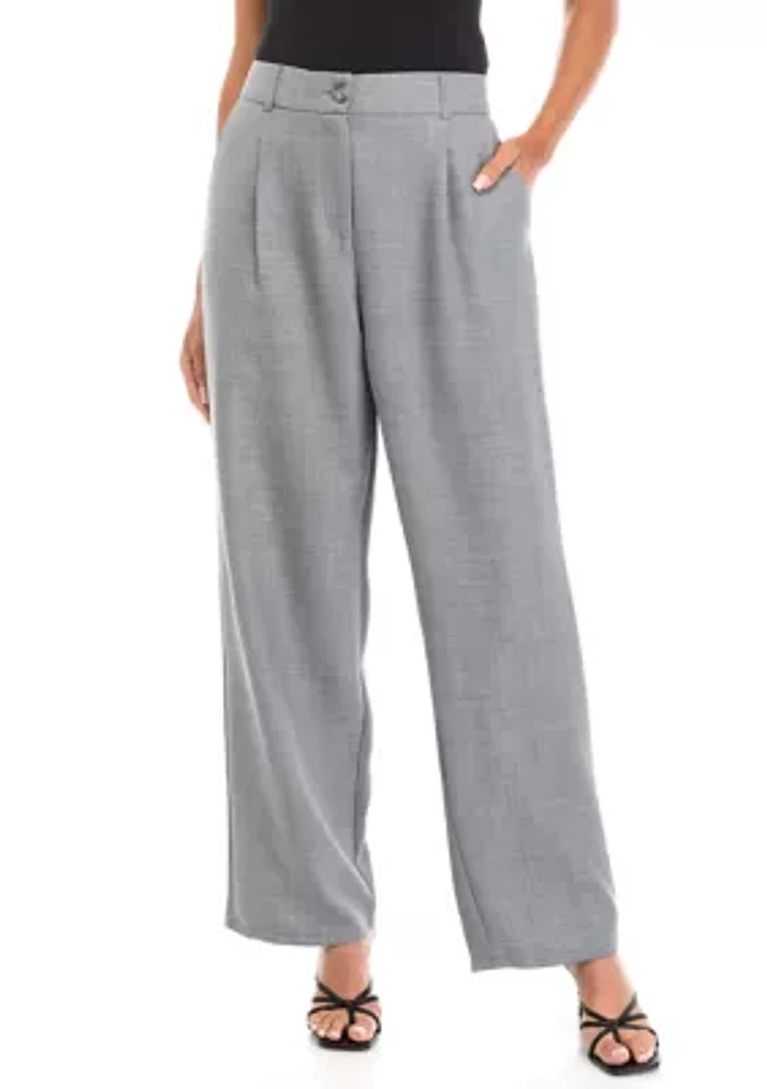 Women's Constructed Wide Leg Pants with Front Pleats