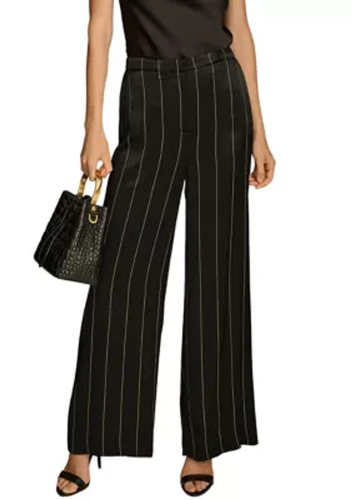 Women's Pinstripe Wide Leg Pants