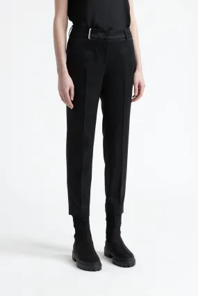 Wool and viscose cigarette trousers