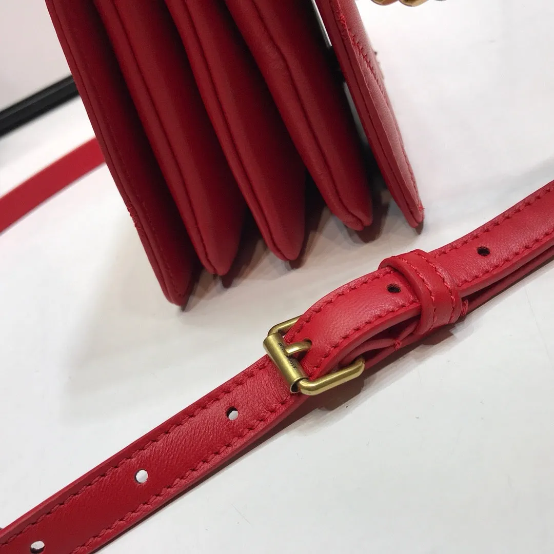 Yves Saint Laurent Angie Patent Handbag Red