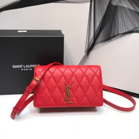 Yves Saint Laurent Angie Patent Handbag Red