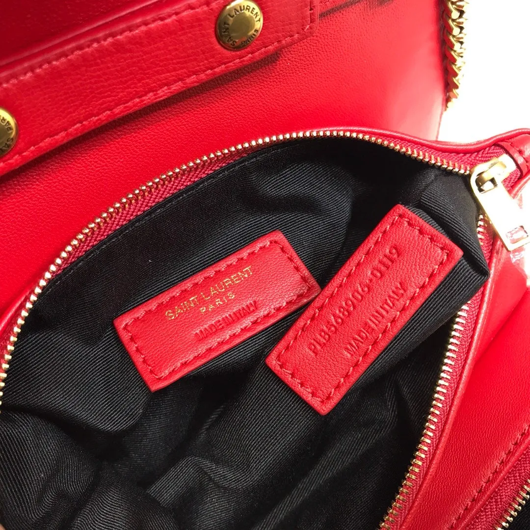 Yves Saint Laurent Angie Patent Handbag Red