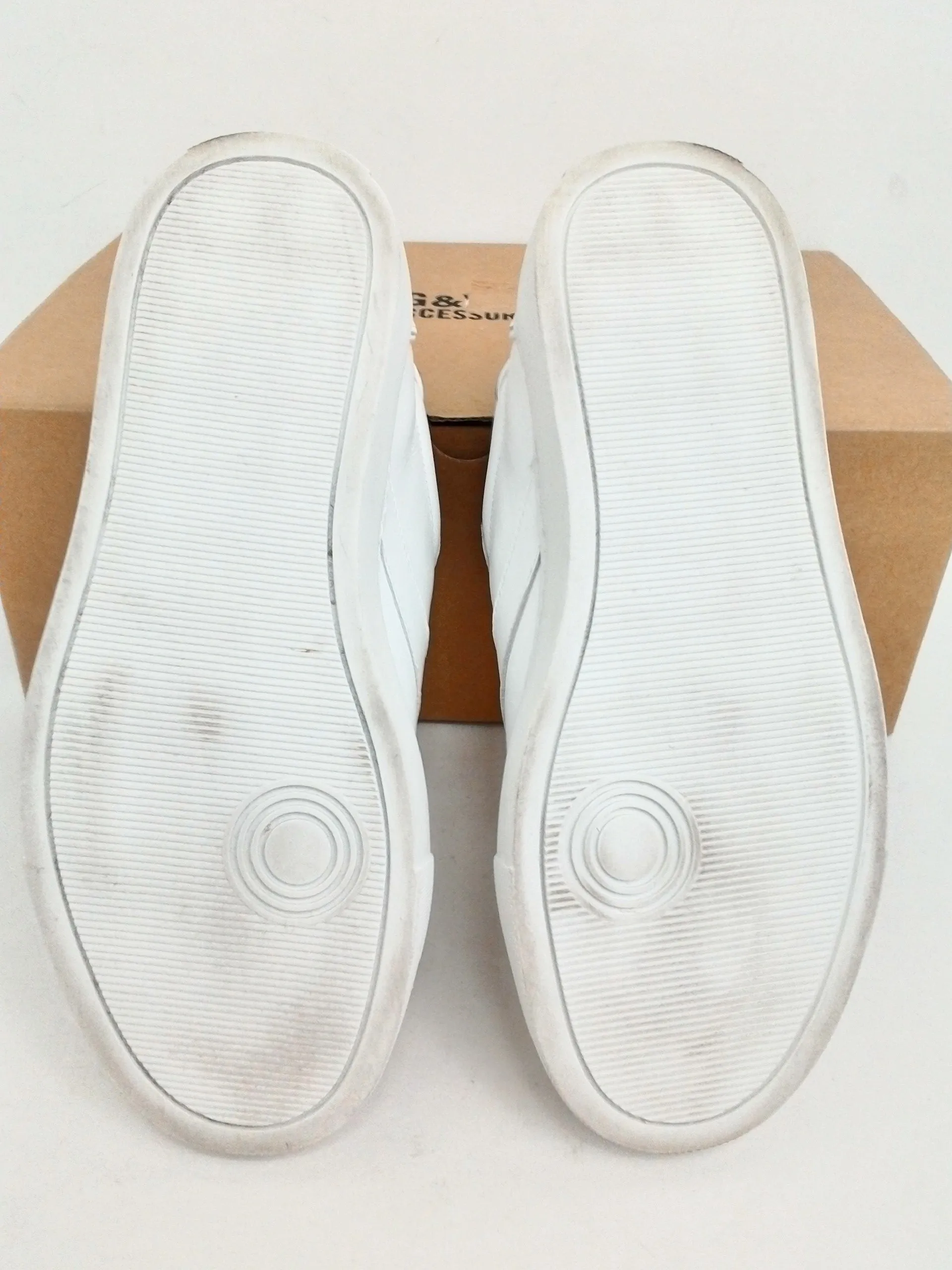 Zadig & Voltaire Women's Board Embossed White Leather Sneakers Size 37